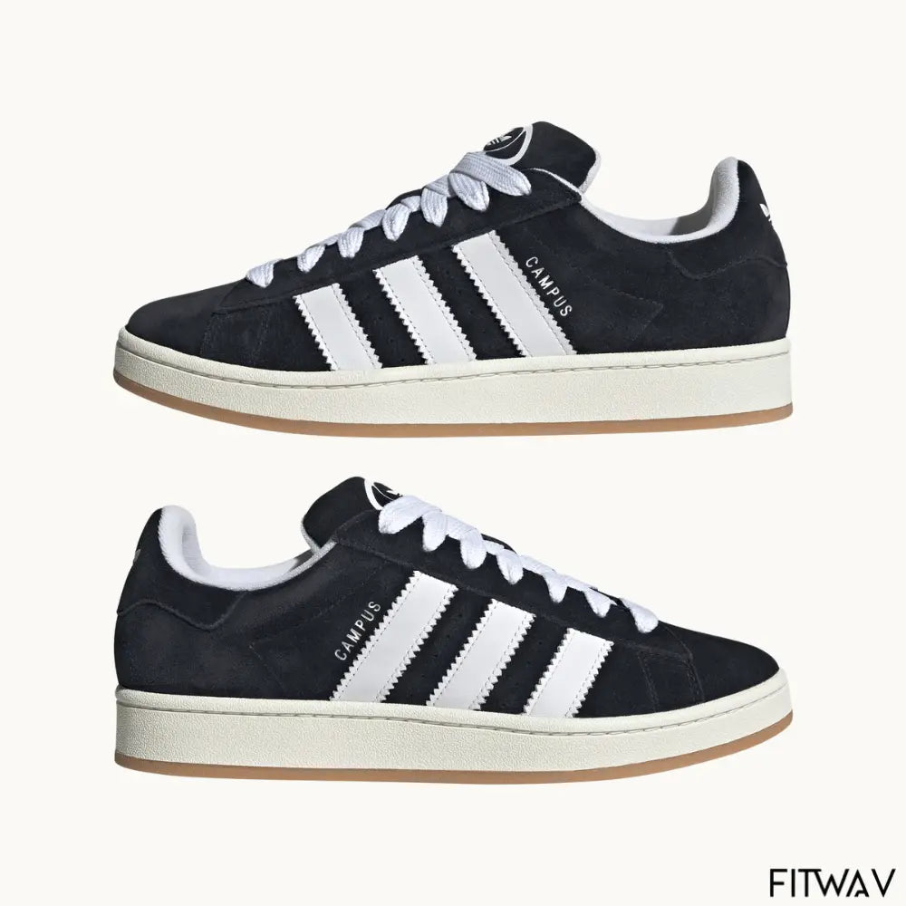 Tênis ADDS Campus 00s preto e branco com visual retrô e solado off-white – FitWav