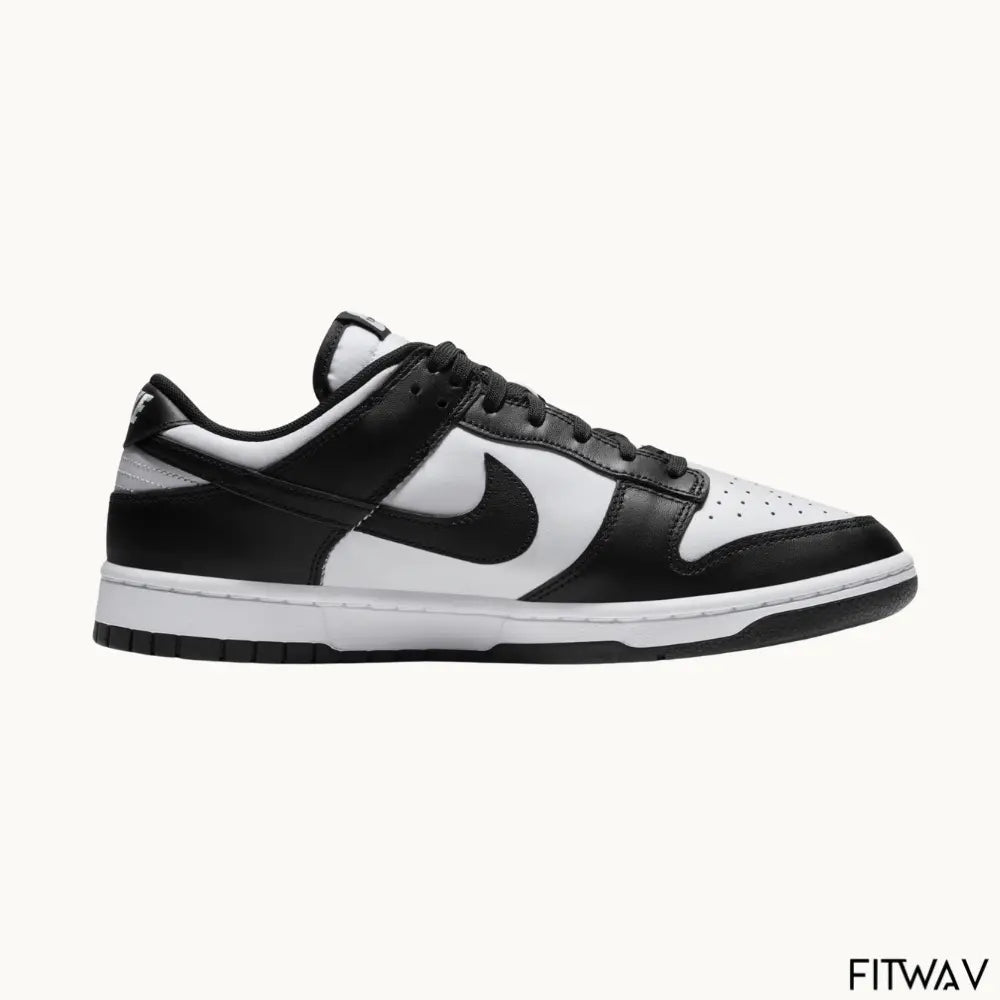 Tênis NK Dunk Low Retro Panda nas cores preto e branco com design clássico e sola em borracha – FitWav