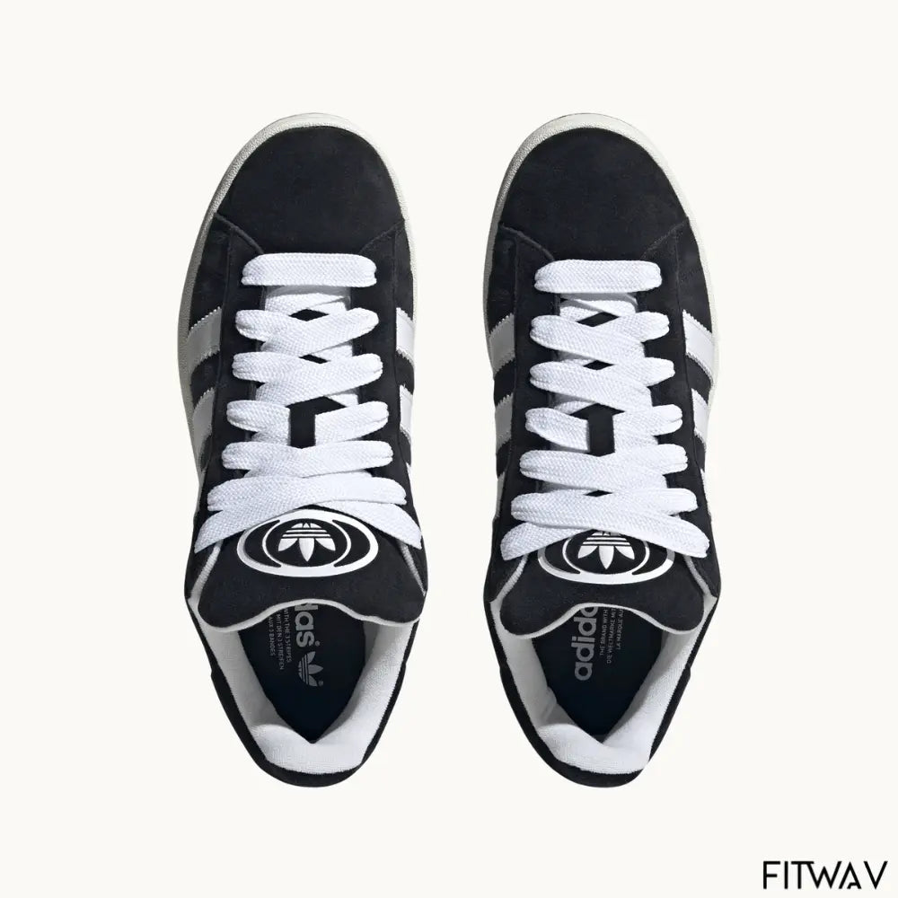 Tênis ADDS Campus 00s preto e branco com visual retrô e solado off-white – FitWav