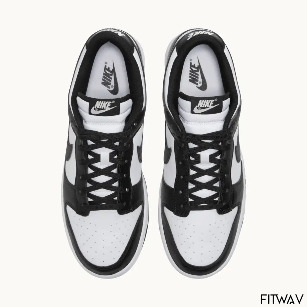 Tênis NK Dunk Low Retro Panda nas cores preto e branco com design clássico e sola em borracha – FitWav
