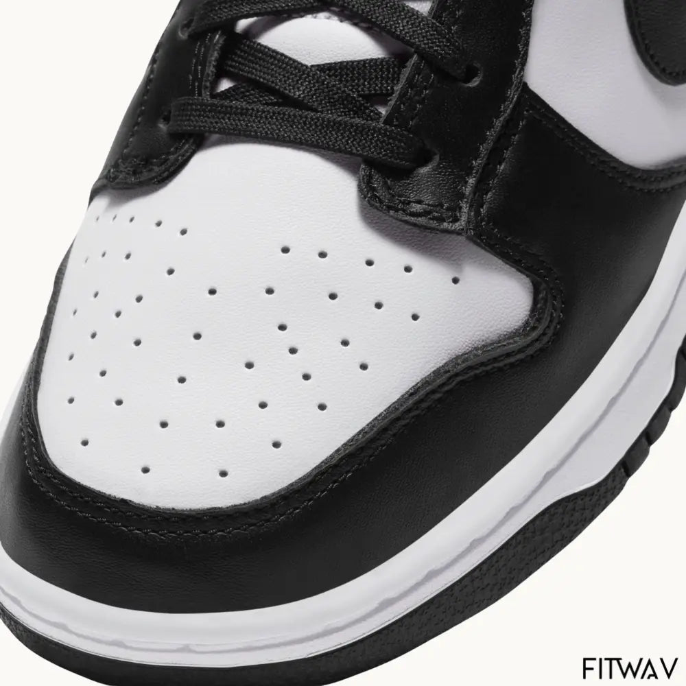 Tênis NK Dunk Low Retro Panda nas cores preto e branco com design clássico e sola em borracha – FitWav